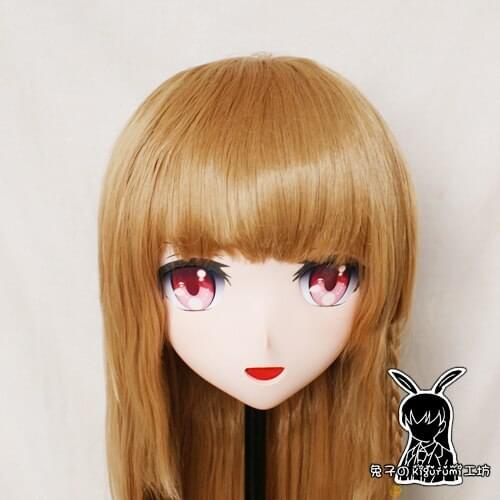 KM537)Top Quality Handmade Female Resin Cosplay Japanese Role Play Kigurumi Mask Crossdresser Doll Transgender Mask