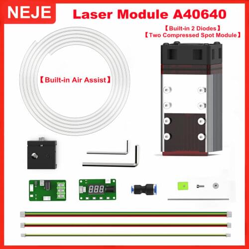 NEJE 30W/40W Laser Module Kit Laser Head Built-in 2 Diodes 450nm TTL Module for Laser Engraver Machine Wood Cutter Cutting Tool