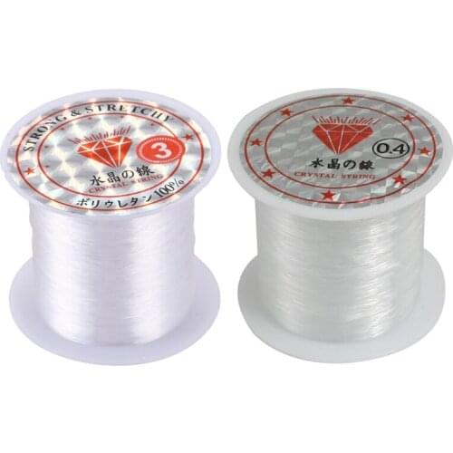 2Pcs Jewelry Beading Thread Clear Nylon Fishing Line Spool - 34Lbs 0.4Mm Diameter & 17 Lbs 0.3Mm Diameter