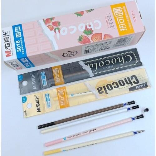 M&G Cute Erasable Pen Refill 0.38mm Rod Blue Ink Color Bullet Nib Kawaii Cartoon Korean School Stationery Kids Gift M3018