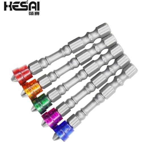 5Pcs S2 Alloy PH2 Single Head Magnetic Screwdriver Bits Anti-Slip 1/4 Inch Hexagon Handle Hand Tools