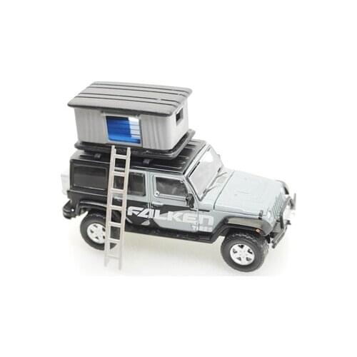 1:64 Handmade Car Model Simulation Off-Road Travel Roof Tent Camping Garage Scene Decoration