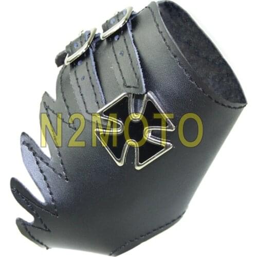 Motorcycle Mens Biker Black Glove Cool Cross Punk Fingerless Universal Adjustable Gloves