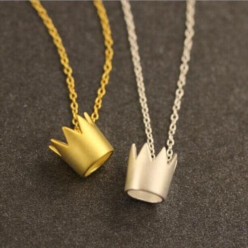 New 925 Sterling Silver Jewelry Korean Simple Fashion Queen Crown Clavicle Chain Pendant Necklaces N245