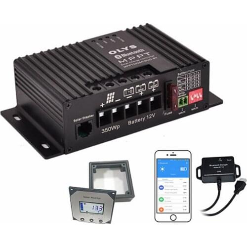 OLYS MPPT 20A 12V Solar Charge Controller Intelligent Solar Controller For RV Boat Car PV Solar With Temperature Sensor Cable