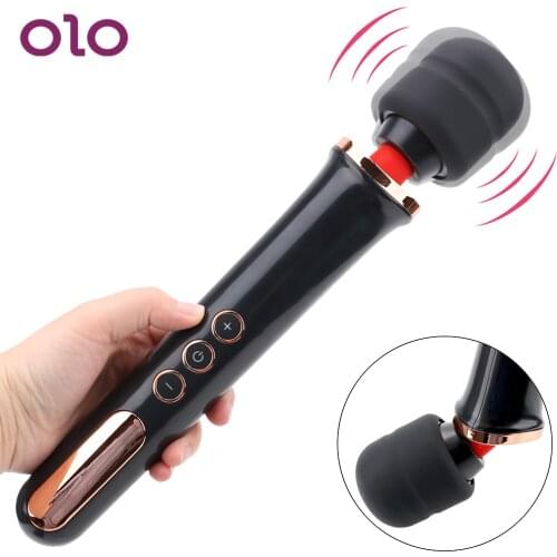 OLO Big Magic Wand Clit Stimulator Vibrator AV Stick Lesbian Vagina Vibrator Body Massager 10 Frequency Sex Toys for Women