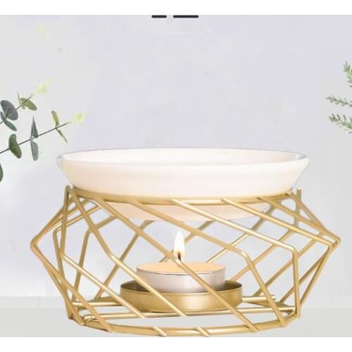 Essential Oil Burner Candle Holder Hollow Geometric Aromatherapy Wax Melter Burner Candlestick Censer 85DA