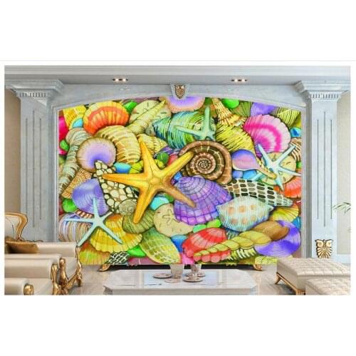 Custom High-end mural 3d wallpaper murals Landscape wallpaper Fashionable simple starfish 3D TV background wallpaper room decor
