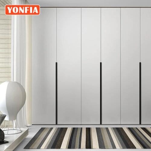 YONFIA 3699S Aluminium Profile Conceal Wardrobe Cabinet Drawer Pulls Handle Long Concealed Edge Cupboard Closet Pull Door Handle