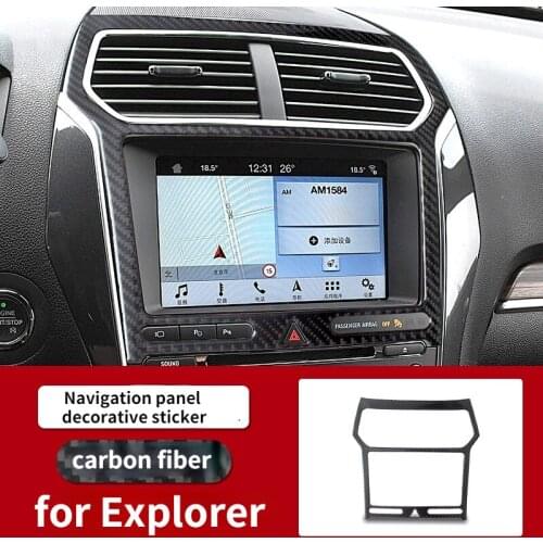 For Ford Explorer carbon fiber Navigation Panel decoration sticker Interior Accessories Automotive Interior Stickers