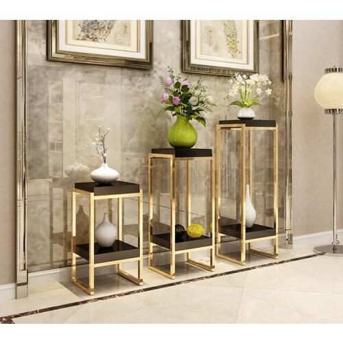 Stainless steel flower rack living room decoration flower rack Simple green radish landing indoor multi-storey shelf flower pot