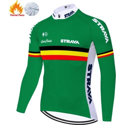 Strava Winter Thermal Fleece Équipement Vélo Racefiets Cycling Jersey Men Fietskleding Heren Tricota Ciclismo Hombre