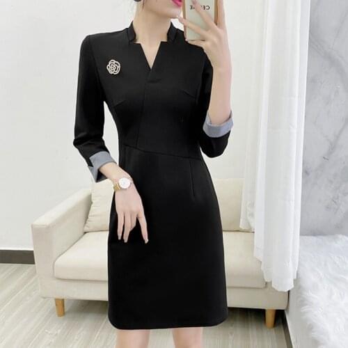 Formal Ol Styles Women Dresses 2021 Spring Summer Slim Hips Dress For Ladies Office Dress Female Vestidos Tops Clothes AA5680