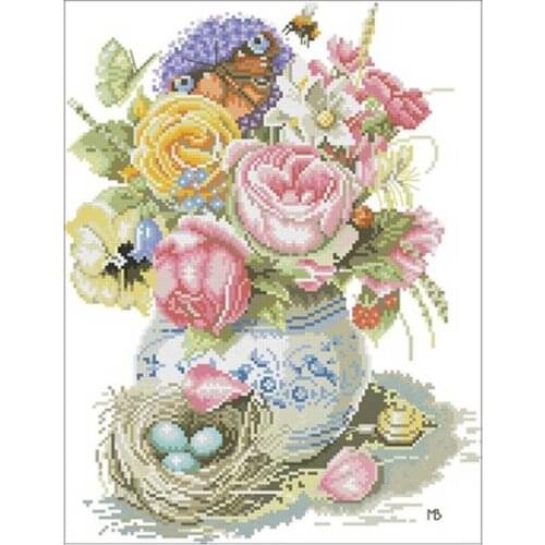 TOP Roses and birdhouse patterns Counted Cross Stitch 11CT 14CT 18CT DIY Cross Stitch Kits Embroidery Needlework Sets