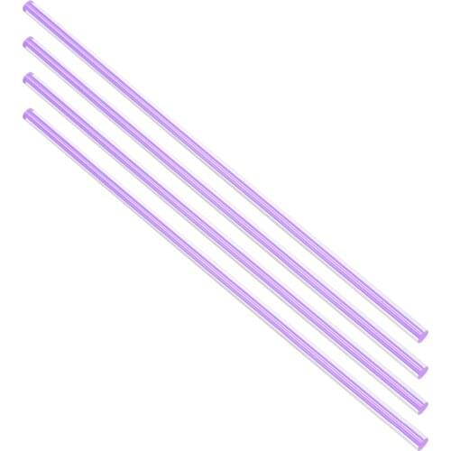 Uxcell 4pcs 6mm Diameter 250mm Length Pink/Dark Blue/Light Purple Straight Line Solid Acrylic Round Rod PMMA Bar Customizable