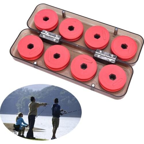 1 Box Fishing Line Foam Winding Board Shaft Bobbin Spools Tackle Box RED Utility Line Box Fishing Tackle Boxes HOT