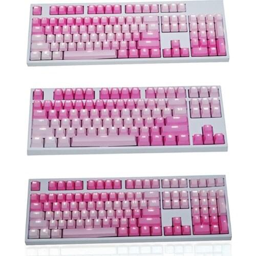 1 Set Replaceable PBT Keycaps 87 104 108 Transparent Lettering Keys Double Shot