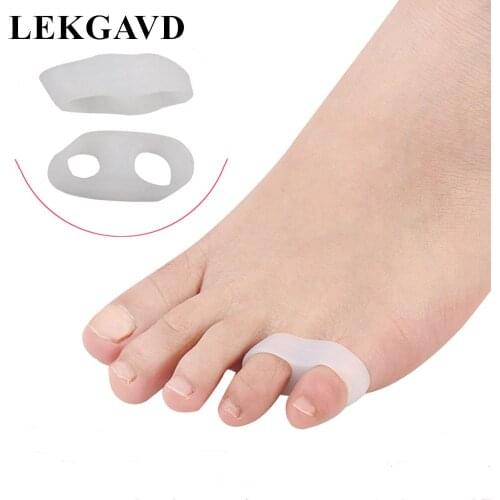 1pair Silicone Gel Little Toe Valgus Corrector Separator Straightener Protector Foot Care Tool Orthopedic Supplies None Electric