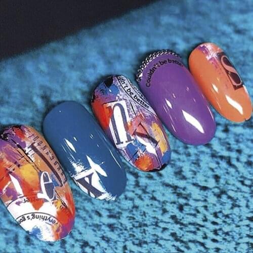 1 Pc 3D Black White English Nail Stickers Decoration Pink Japanese Cherry Blossom Design Nail Art Water Slide Decals Manicure