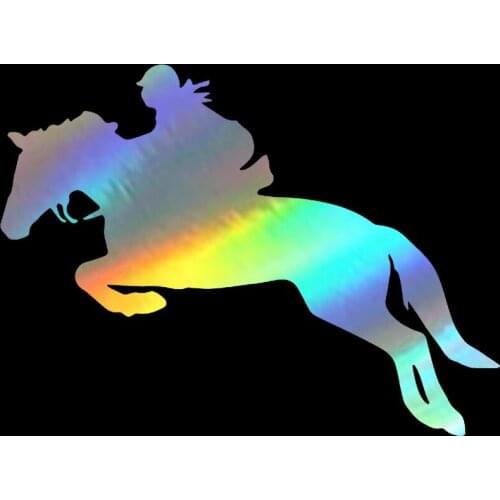 15CM*11.1CM Horse Riding Jump Silhouette Ancient Vehicle Vinyl Decal Car Sticker And Motorcycle Decals Car-styling