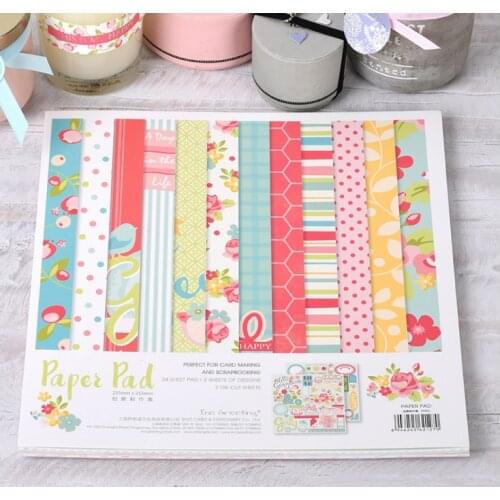 25.5*25.5cm Scrapbooking paper pack of 26 sheets handmade craft paper craft Background pad PP002