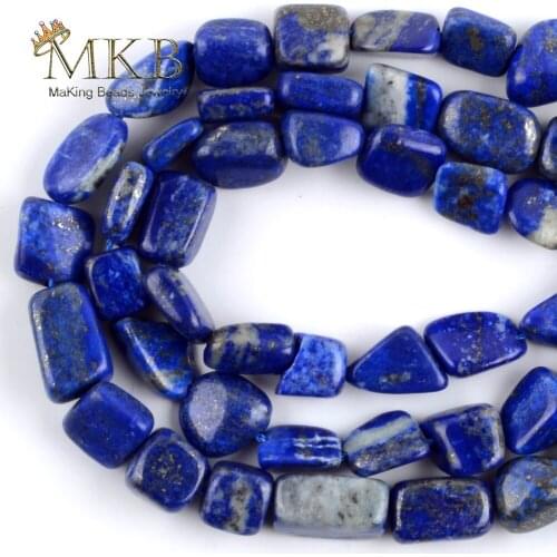 8-10mm Natural Lapis Lazuli Stone Irregular Beads For Jewelry Making Spacer Loose Beads DIY Bracelet Necklace Jewellery 15"
