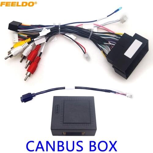 FEELDO Car 16pin Android Wiring Harness USB Cable With Canbus For Jeep Cherokee 15~19/Compass/Grand Commander/Renegade #HQ6517