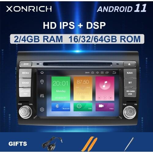 4GB 2 Din Android 10 Car DVD Multimedia Player For Fiat/Bravo 2007 2008 2009 2010 2011 2012 GPS Navigation Radio Audio IPS DSP