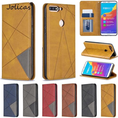 Business PU Leather Flip Phone Bag For phone case Huawei Y7 2018 sFor Huawei estuche Honor 7C Cove Half Wrapped Cases Telephone