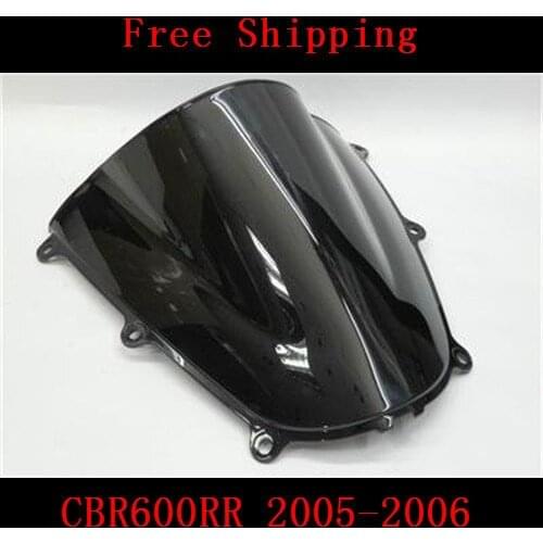 For Honda CBR600RR 2005-2006 CBR600 CBR 600RR 600 motorcycle Double bubble windshield windscreen Black