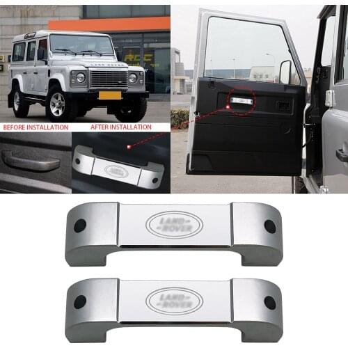 For Land Rover Defender 110 130 For Landrover 90 Car Interior Aluminum alloy black Door Handle Trim Accessories NEW