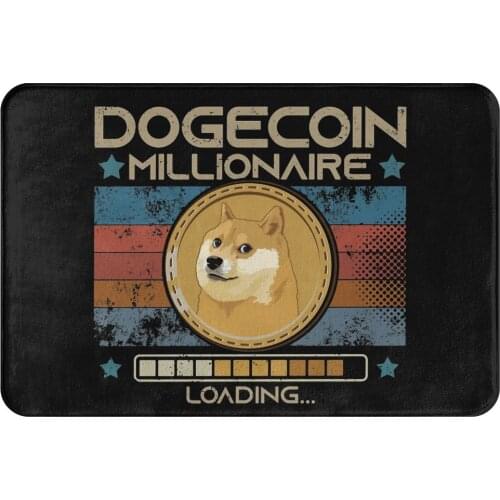 Dogecoin Crypto Miners Meme Non-slip Doormat Vintage Millionaire Loading Bath Bedroom Mat Outdoor Carpet Home Pattern Decor