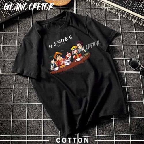 2021 Japan Friends T Shirt Men Aesthetic Cute Cotton Cool T-shirt Male Streetwear Costume Tops Tees