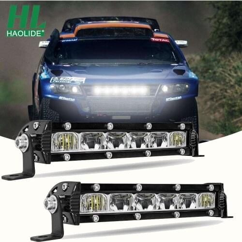 HAOLIDE Spot/Flood Combo DRL Led Bar Lights Driving Fog Lamp Offroad Work Light BoatBus Headlights Tractor 8 Inch