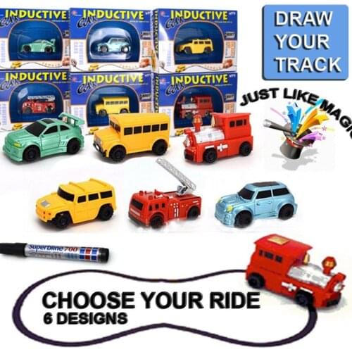 1 Piece Engineering Vehicles Mini Magic Toy Truck Inductive Truck Figure Tank Car Pen Draw Lines Induction Rail Car