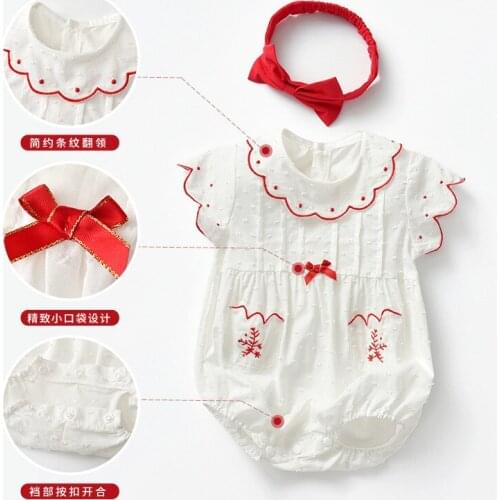 Baby Romper Suit Summer Cute Baby Ha Bow The Infant Child Climb Clothes Bodysuits Bodysuit For Newborns Baby Clothes