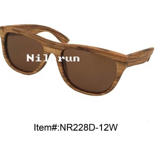 Brown polarized zebra wood sunglasses
