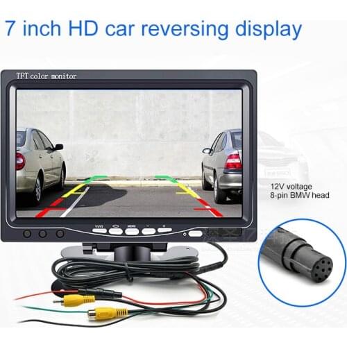 7 Inch HD Car Monitor Vehicle Reversing Parking Video Input Display Screen DC12V High Quality Original Display For Car/Truck/RV