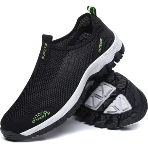 Male Hiking Shoes Mesh Outdoor Men Sneakers Climbing Shoes Casual Breathable Men Sport Shoes Quick-dry Water and size 39-47