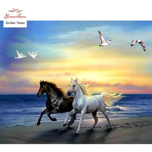 Full Drill Square Diamond 5D DIY Diamond Painting"Run the horse"Diamond Embroidery Cross Stitch Rhinestone Mosaic Painting 12