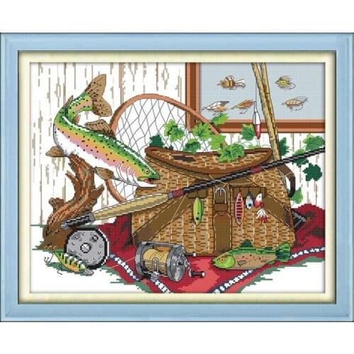 Joy Sunday Cross Stitch Kit Printed Canvas 11CT 14CT DMC Cross Stitch Kit Embroidery Needlework Set Cartoon Pattern Cross Stitch