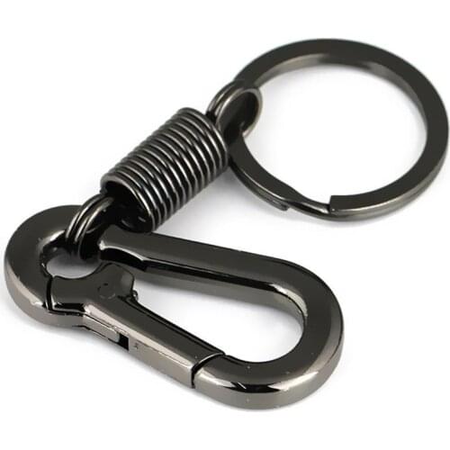 2021 New Keychain Simple Strong Carabiner Shape Keychain Climbing Hook Key Chain Rings Stainless Steel Man Gift