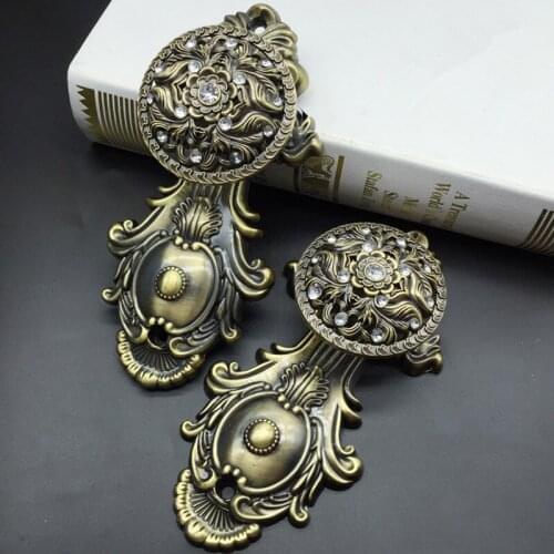 New European 1Pair Diamante Alloy Curtain Hooks Clothes Pothook Wall Tieback Hanger Coat Hat Hook Curtain Accessories Home Decor