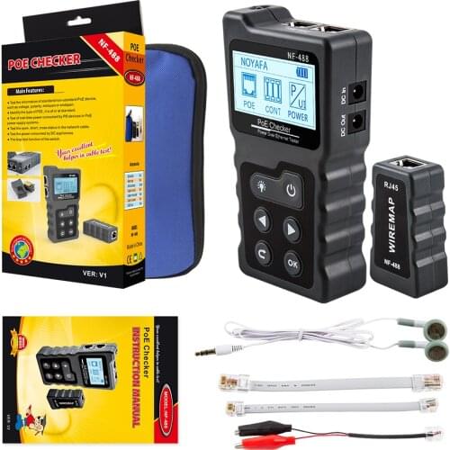 NOYAFA NF-488 RJ45 PoE Checker Network Cable Tester Detector Power Over Ethernet Tester Wiring/Cable Tracker Network Tools
