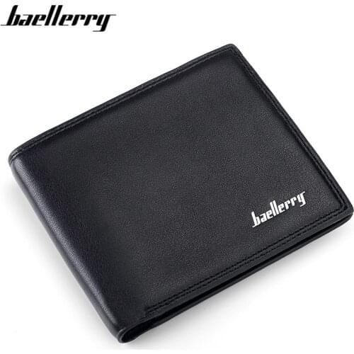 Baellerry Casual Short Wallets Protable High Capacity Man Bag Business Male Money Purse Solid Leather Wallet with Card Holder