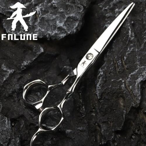 FnLune 9Cr18MoV Bamboo Handle Professional Hair Salon Scissors Cut Barber Accessories Haircut Shear Hairdressing Tools Scissors