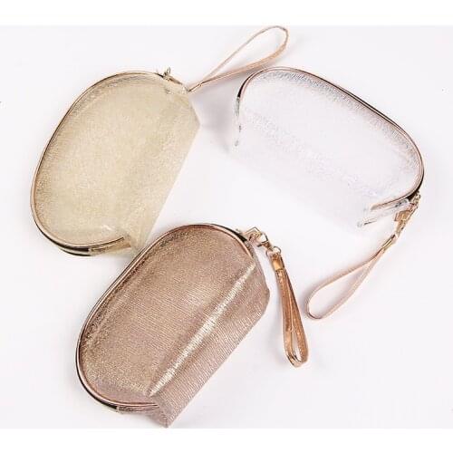 Transparent Semi-circle Cosmetic Bag PVC fashion Travel Storage Bag Portable Handbag Shell Cases Totes For Women Gifts