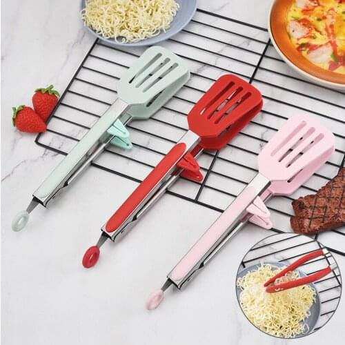 9inch Stainless Steel Silicone Food Clamp Non-slip Kitchen Service Clamp Restaurant Food Clamp Barbecue Salad Tool Kitchen