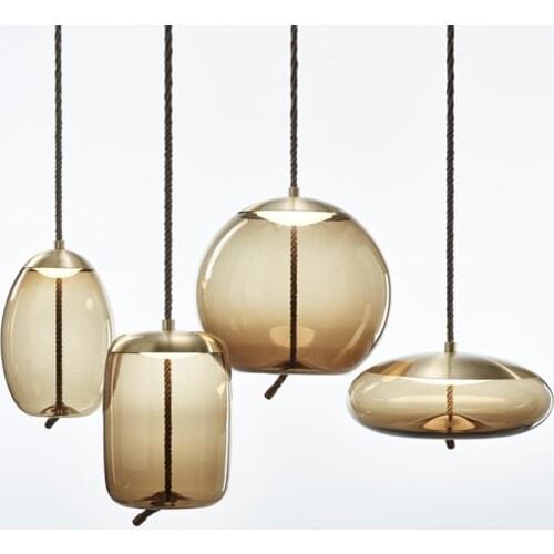 Scandinavian BROKIS Knot Pendant lamp Bedside Nordic Glass Lustre Pendant Lights Luminaria Decor Hanging Lamp lighting fixtures