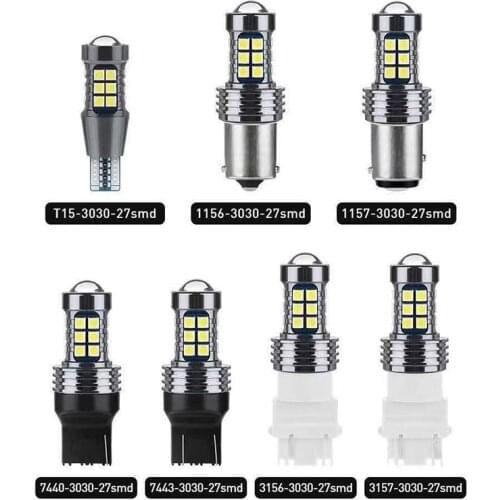 2PCS T20 LED 7443 W21W W21/5W led Bulbs 3030 30smd CanBus 1156 BA15S 1157 LED BAY15D BAU15S PY21W lamp For Turn Signal Light